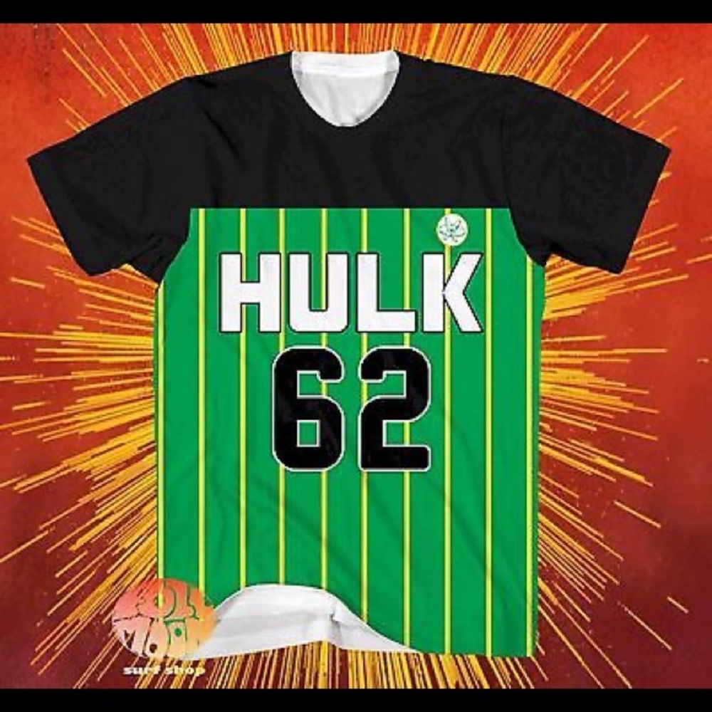 Marvel Comics The Hulk Mens Soccer Jersey T-Shirt 2XL